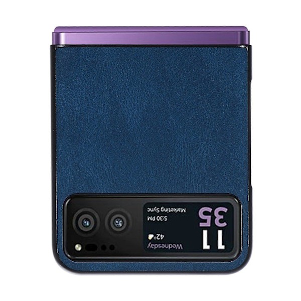 Til Motorola Razr 40 5G PU Læder+Hård PC Skal Retro Tekstur Stødsikkert Telefoncover Multicolor Style C