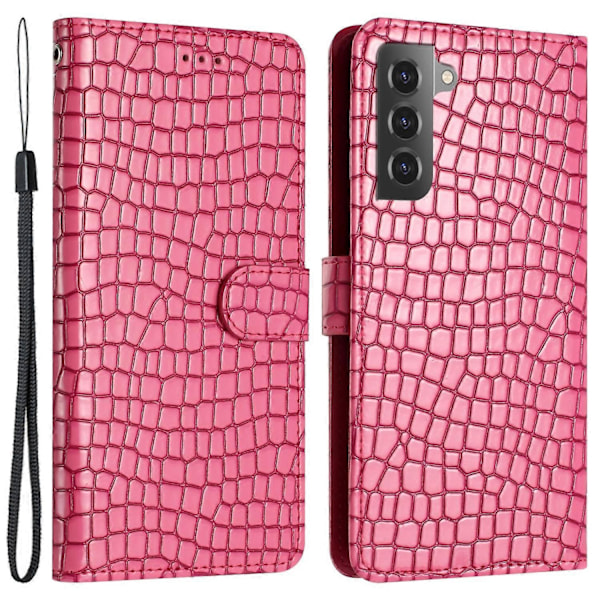 Puhelinkotelo Samsung Galaxy S22+ 5G:lle, nahkakansi, krokotiilikuviollinen, jalustallinen lompakko ja rannehihna Multicolor Style C
