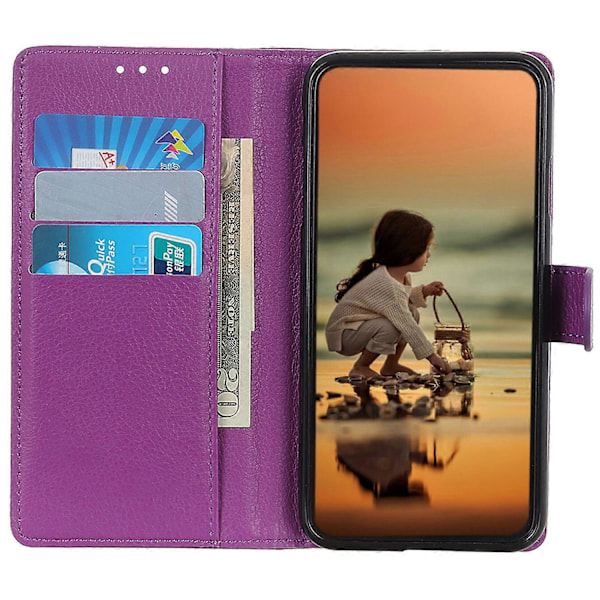 Xiaomi Poco C75 4G/Redmi 14R 5G/14C 4G Lompakkokotelo PU-nahkaa, litsirakenne - Musta Multicolor Purple