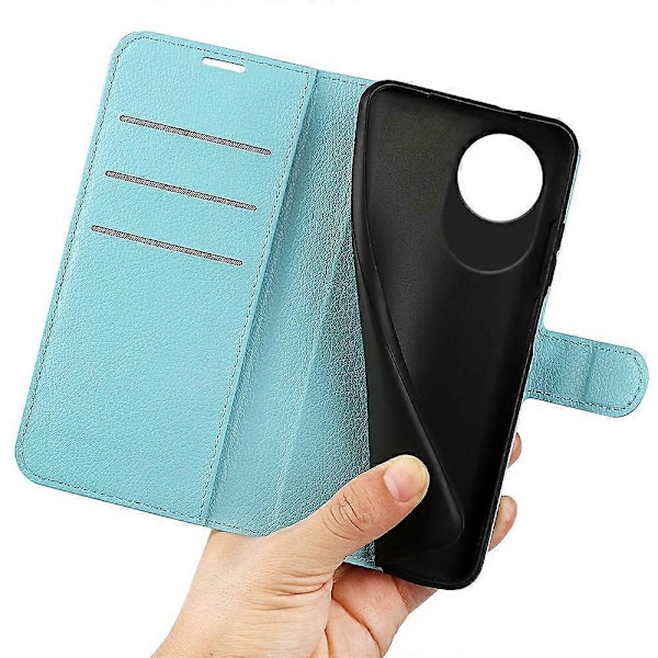 Til ZTE Blade A35 Lite Etui Litchi Tekstur Stødsikkert Læder Wallet Telefon Cover - Grøn Multicolor Blue