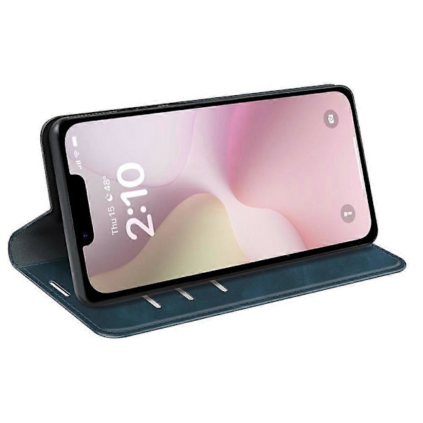 Fodral för iPhone 16e, Skinn Touch Läder Plånbok Mobilskal - Grå Multicolor Blue