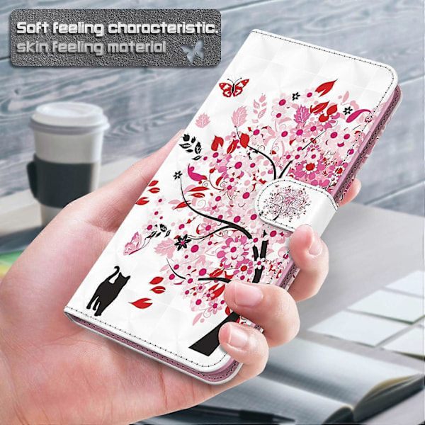 Læderetui med 3D-mønster til Samsung Galaxy A25 5G Multicolor Wish Tree