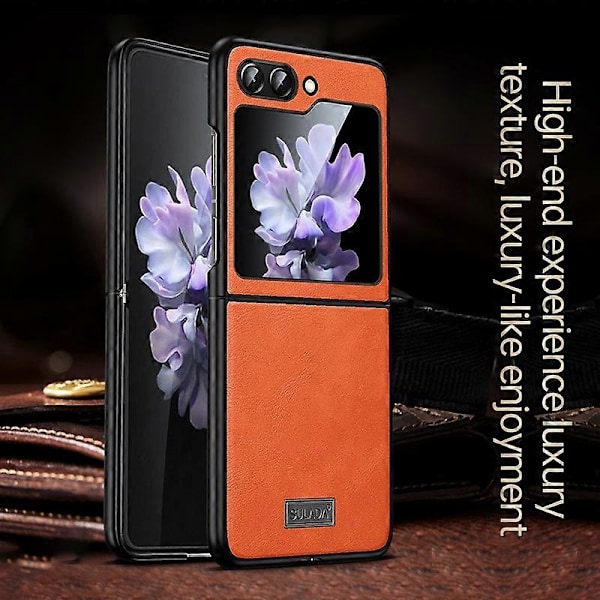 SULADA Skal för Samsung Galaxy Z Flip5 5G Anti-scratch PU-läderbelagt TPU-skydd Multicolor Style F