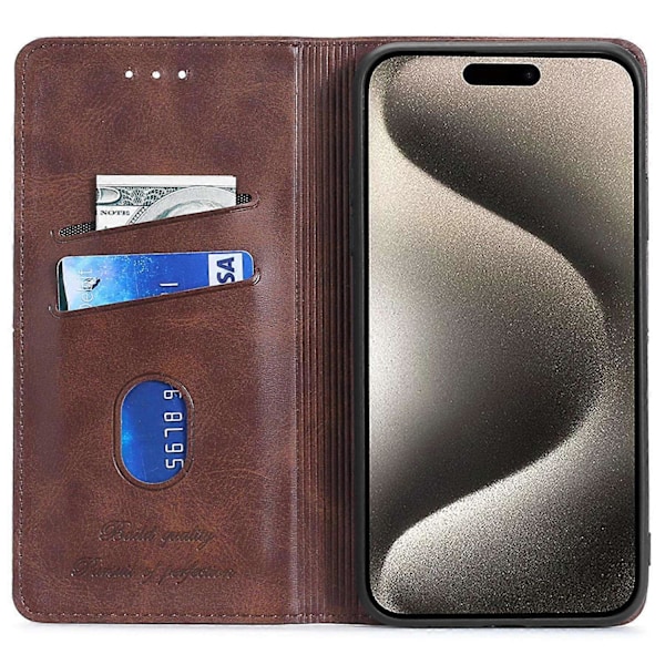 iPhone 15 Plus Magneettisuljettava Puhelinkotelo Lehmännahkakuvio Korttipaikat Nahkainen Jalustakotelo Multicolor Style C