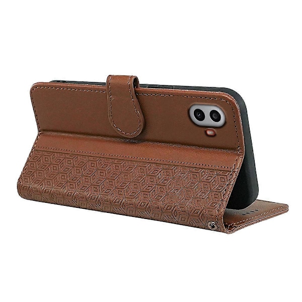 För Nothing CMF Phone 1 Plånboksfodral Mönsterpräglat Läder Flipfodral - Grön Multicolor Brown