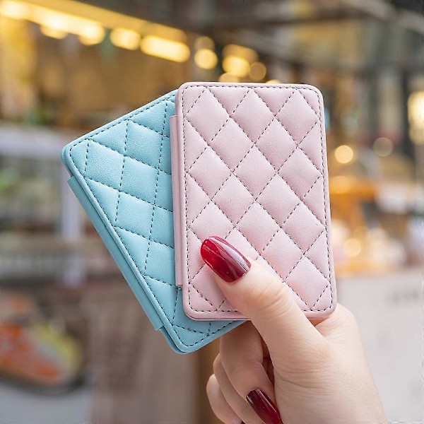 BFK05 3D Rhombus -kuvioinen itseliimautuva puhelimen takakorttiteline PU-nahkainen korttilaukku - Vihreä Multicolor Blue