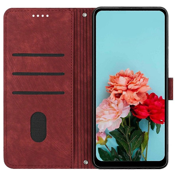 Til Samsung Galaxy A36 5G Etui Prægede Linjer Læder Telefon Cover Foldbart Stativ Multicolor Style B