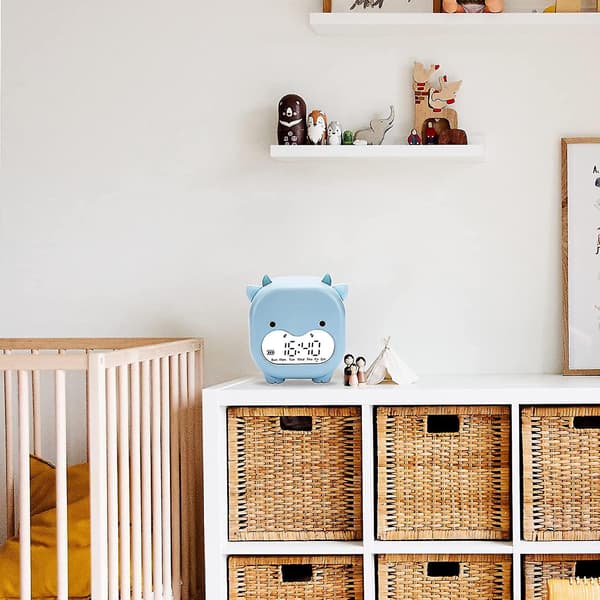 Barn Väckarklocka Sovrum Datum Temperatur Snooze Wake Up Light&night Light Hy light blue