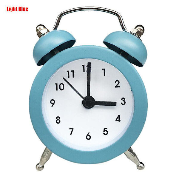 Vækkeur Lilone Dobbelt Klokke Højlydt Til Tunge Sovere Soveværelse Lys Gul Mini Light Blue