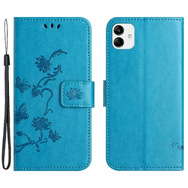 Til Motorola Moto G54 5G Etui Sommerfugl Blomst Præget PU Læder Pung Telefon Cover
