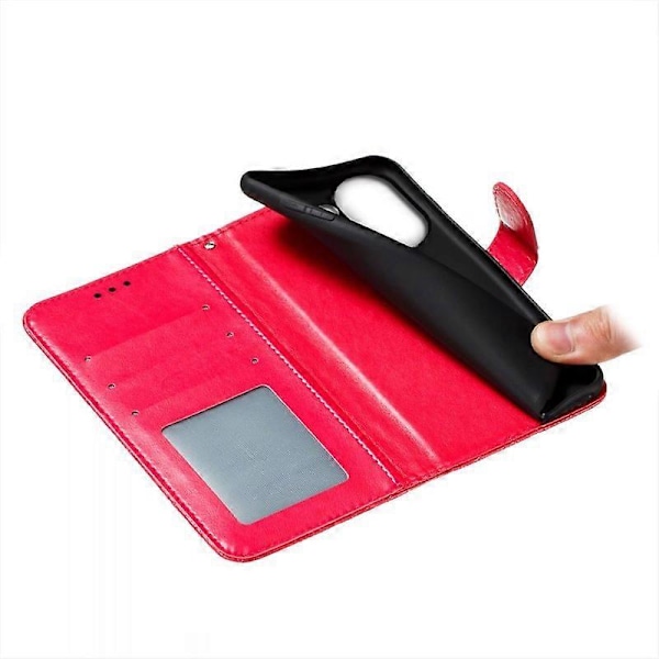 Xiaomi Redmi Note 13 4G -kotelo pitsikukilla PU-nahkainen lompakkokotelo - harmaa Multicolor Red