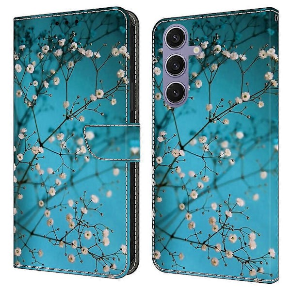 Skal för Samsung Galaxy S25+ Mönstertryckt Skyddande Fodral TPU+PU Läder Flip Telefonfodral Multicolor Style N