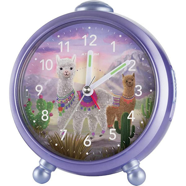 ATRIUM Børnevækkeur Analog Quartz Livi & Pedro Alpaka Lama Pige A932-8 Violet
