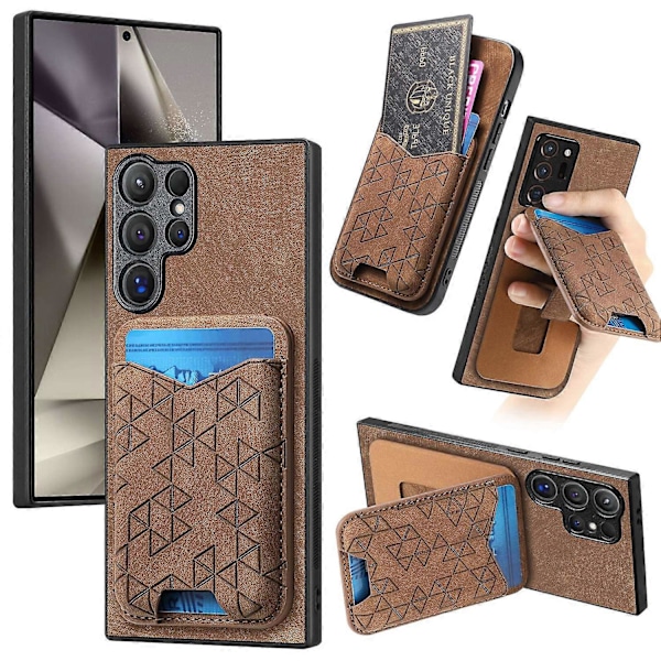 Til Samsung Galaxy S24 Ultra Etui Præget Mønster Kortholder Støtteben Læder Bagcover Multicolor Style F