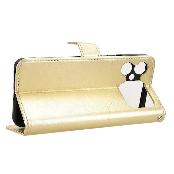 Til Cubot A20 Etui Crazy Horse Tekstur PU Læder Telefon Wallet Cover- Multicolor Gold