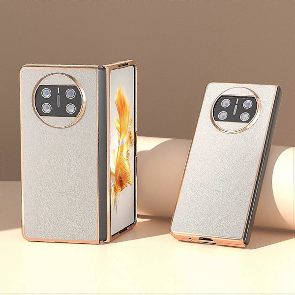 Ekte kuskinn+PC-deksel med elektroplettering for Huawei Mate X3 5G Multicolor Style C