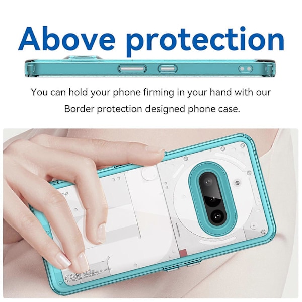 Skal för Nothing Phone (3a) TPU+Akryl Skyddande Transparent Mobilskal Multicolor Transparent Blue