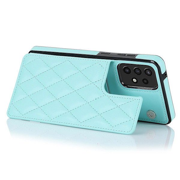 För Samsung Galaxy A52 4g / 5g / A52s 5g Rfid-blockerande phone case Korthållare Läder+tpu Kickstand cover Green