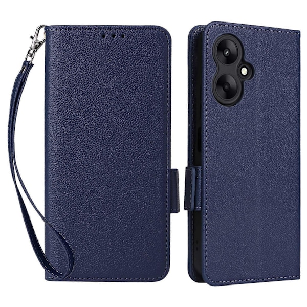 Xiaomi Redmi 13C 5G / Redmi 13R 5G / Poco M6 5G -kotelo rannehihnalla, nahkainen puhelinkotelo Multicolor Dark Blue