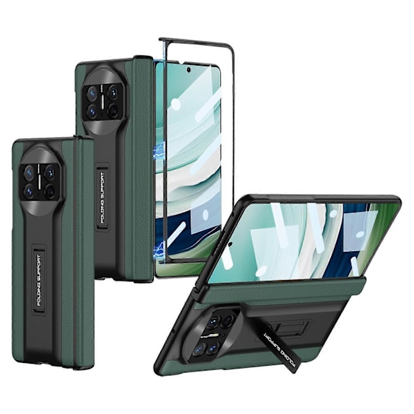 GKK Huawei Mate X5 -kotelo magneettisella jalustalla PC+PU-puhelinkuori kirkkaalla karkaistulla lasikalvolla Multicolor Style F
