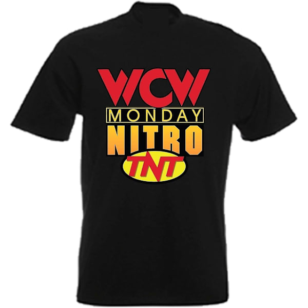 Wcw Monday Night Nitro T-paita miesten pyöreäkauluksinen lyhythihainen aluspaita Black M