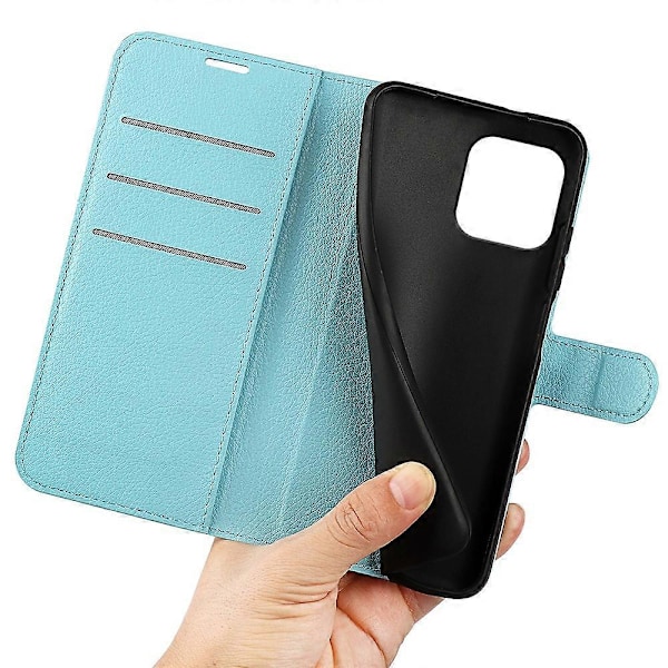 Puhelinlaukku jalustalla iPhone 15 Plus -puhelimelle, PU-nahkainen lompakkokotelo Multicolor Style E