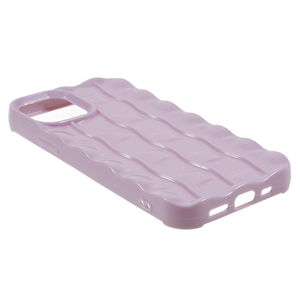 IPhone 12 Pro Max TPU-puhelinkotelo 3D-raitakuviolla, naarmuuntumaton suojus Purple
