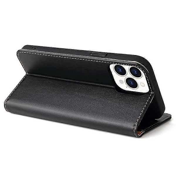 FIERRE SHANN Fodral för iPhone 15 Pro Magnetisk Självstängande PU Läder Telefonskal Multicolor Style C