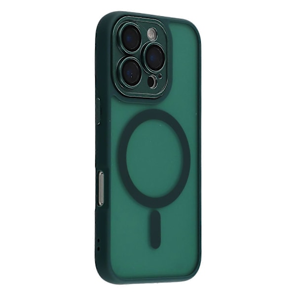 iPhone 16 Pro -kuori, yhteensopiva MagSafe-tekniikan kanssa, TPU+akryylinen mattapintainen puhelinkuori lasisella linssisuojakalvolla Multicolor Dark Green