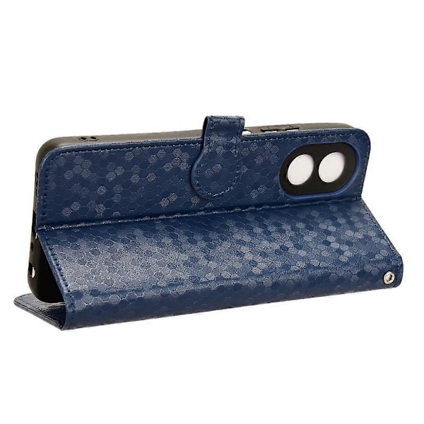 För Oppo A38 4G Fodral PU Läder Präglat Vikbart Ställ Mobiltelefon Skal Multicolor Style A