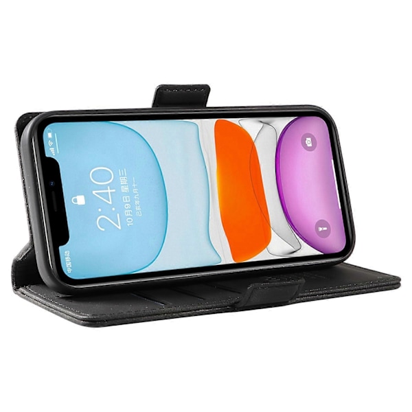 YIKATU YK-005 PU Læder Flip Cover til iPhone 11, Wallet Stand Hud-berørings Telefon Cover Multicolor Style E