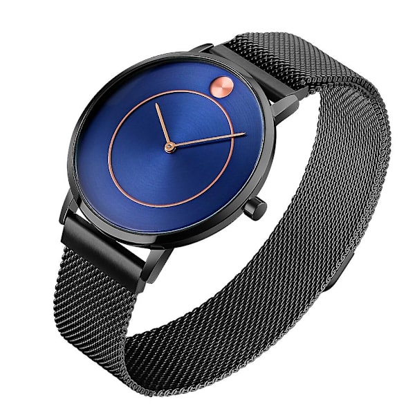 Skmei 9197 Simpelt Quartz Ur Til Damer Black Shell Blue Surface