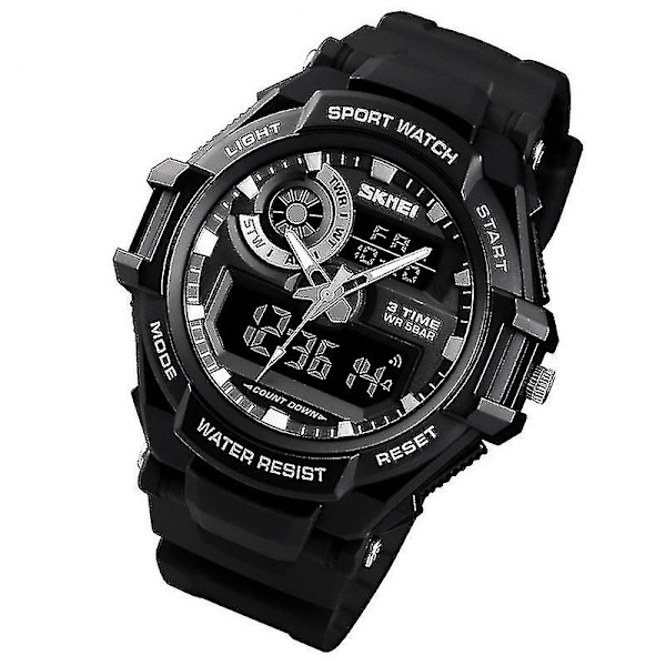 Skmei 1650 läderrem Version Electronic Watch Silver