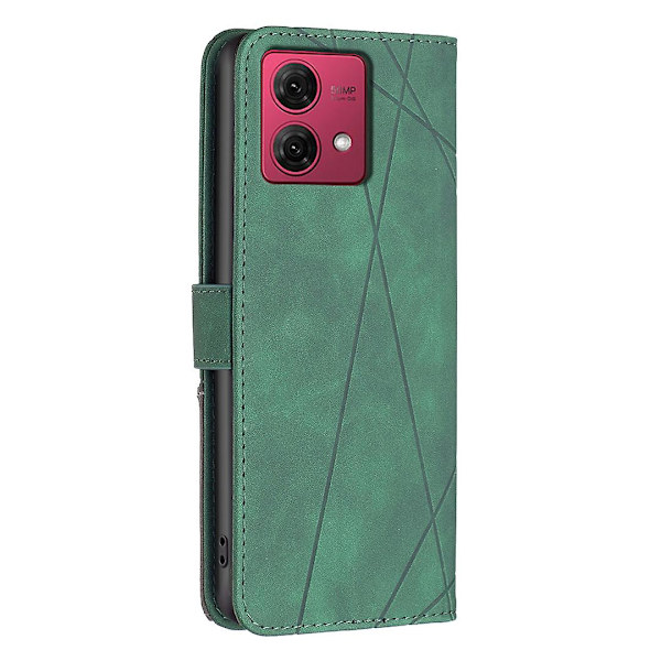 Til Motorola Moto G84 5g Etui Wallet Telefon Cover Stødsikkert PU Læder Shell Green
