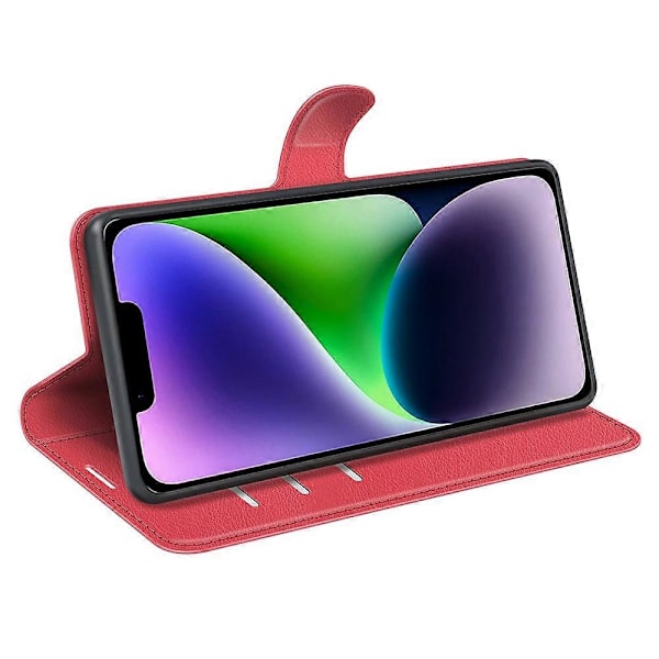 Ställ Telefonfodral för iPhone 15 Plus PU Läder Plånbok Folio Flip Telefonskydd Multicolor Style D