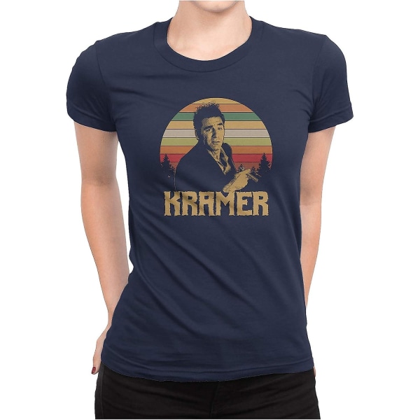 Kramer - Vintage retro T-shirt Womens-Navy S