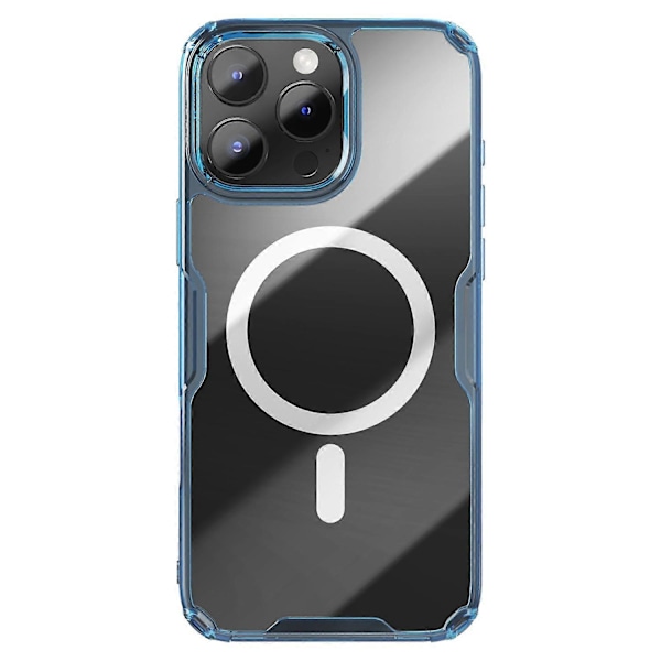 NILLKIN Pro -sarja iPhone 16 Pro -kuorelle, yhteensopiva MagSafe TPU+PC Ultra Clear -puhelinkuoren kanssa- Multicolor Blue