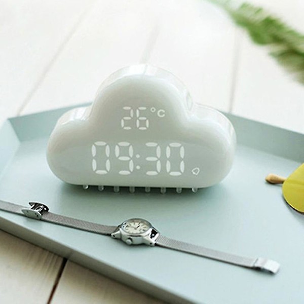 Sky Clock Alarm Skyformet Magnetisk Clock Alarm Multifunktionelt Ur Med Stærk Magnet Viser LED Tid/dato