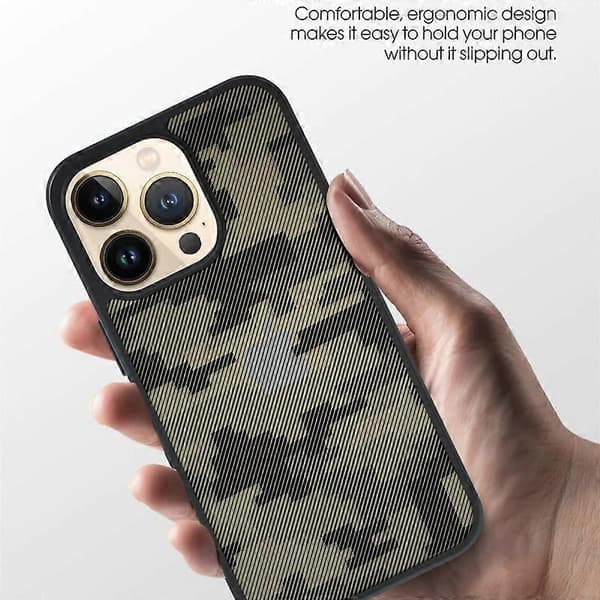 IBMRS Deksel til iPhone 15 Pro TPU+PC Sklisikkert Støtsikkert Bakdeksel Multicolor Camouflage