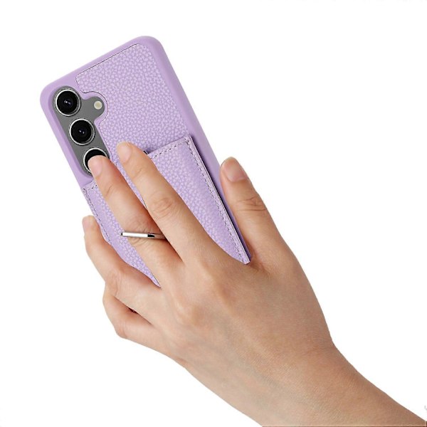 Samsung Galaxy S24+ -kotelo, korttipaikat, nahkainen takakansi ja rengastuki Multicolor Style D