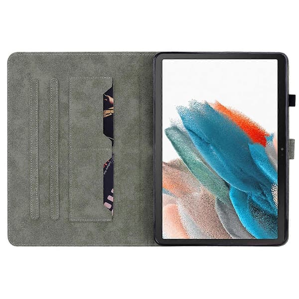 Läderfodral för Samsung Galaxy Tab A9 med sött tigeravtryck, justerbart stativ, surfplattafodral Multicolor Style E
