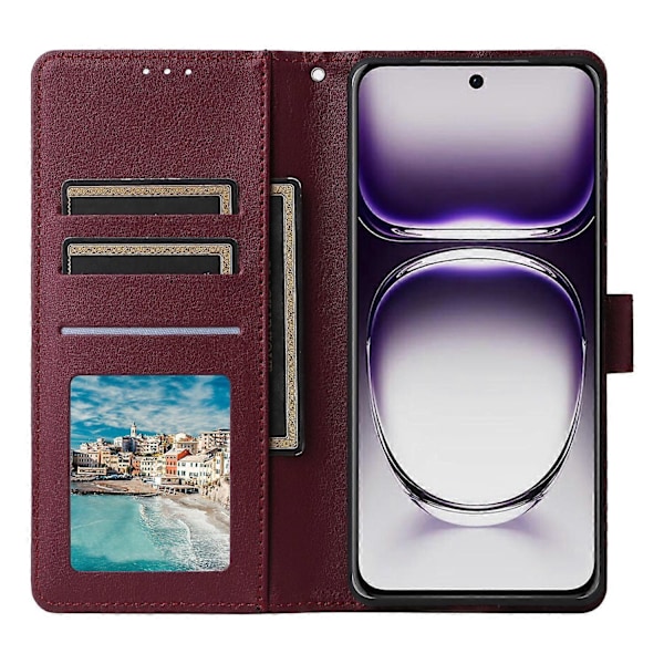 Til Oppo Reno12 Pro 5G (Global) Etui Wallet Stand View PU Læder Telefon Cover Multicolor Style D