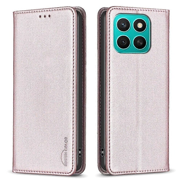 BINFEN COLOR BF18 Honor X8c 4G Nahkakotelo Korttipaikoilla Puhelinkuori Multicolor Rose Gold