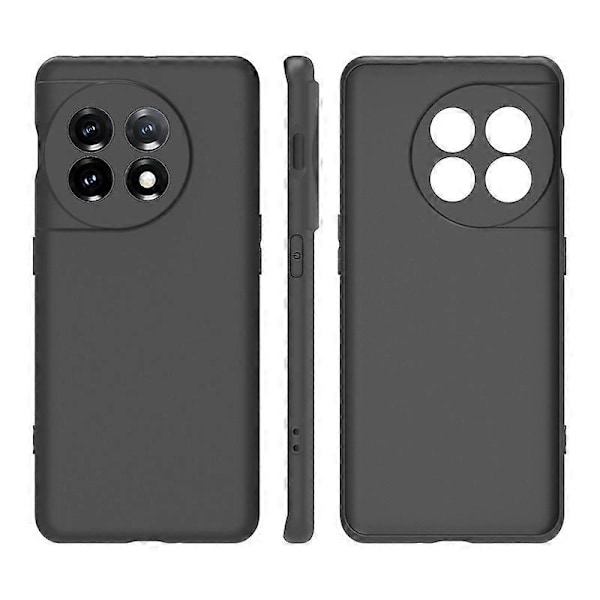 För OnePlus 11 5G Matt Svart TPU Mobilskal Stöttåligt Anti-Rep Baksida