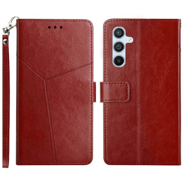Til Samsung Galaxy A05s 4G Etui PU Læder Y-formet Linje Præget Wallet Telefon Cover Multicolor Style D