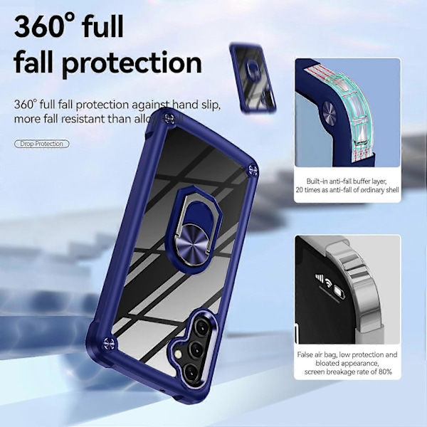 Skal för Samsung Galaxy A16 5G/A16 4G Fodral Legering Linsram PC+TPU Ställ Telefon Baksida Multicolor Style C
