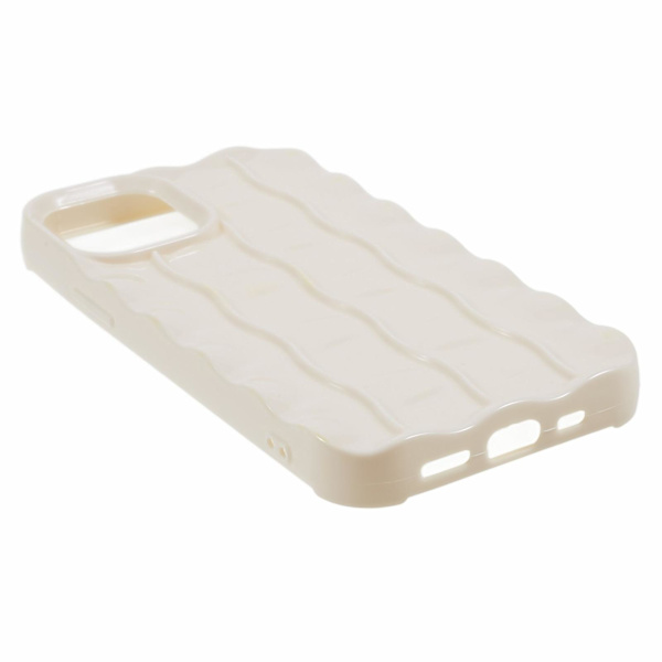 IPhone 12 Pro Max TPU-puhelinkotelo 3D-raitakuviolla, naarmuuntumaton suojus White