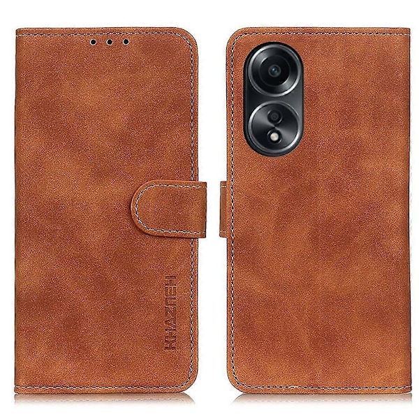 KHAZNEH Til Oppo A78 4G Anti-Ridse Shell Wallet Telefon Cover Retro Tekstur PU Læder Stand Case Multicolor Style A