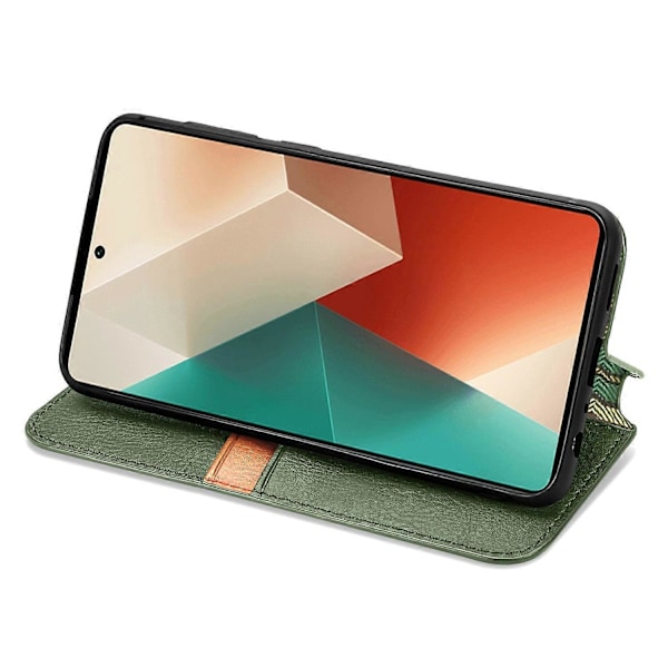 Magnetisk telefoncover i læder med kortlommer og anti-fald til Xiaomi Redmi Note 13 5G Multicolor Style C