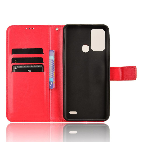 För Zte Blade A53 Pro Case Läder Cover Med Plånboksställ Red